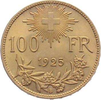 100 Franken 1925 B | Vreneli, Rarität